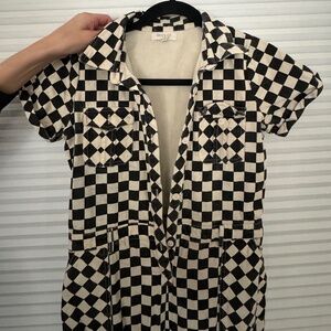 ROOLEE girls 13/14 Far Out Checkered Jumpsuit